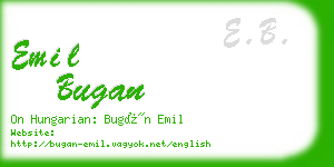 emil bugan business card